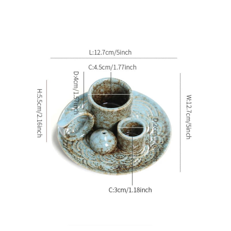 4-in-1 Ceramic Incense & Ritual Holder
